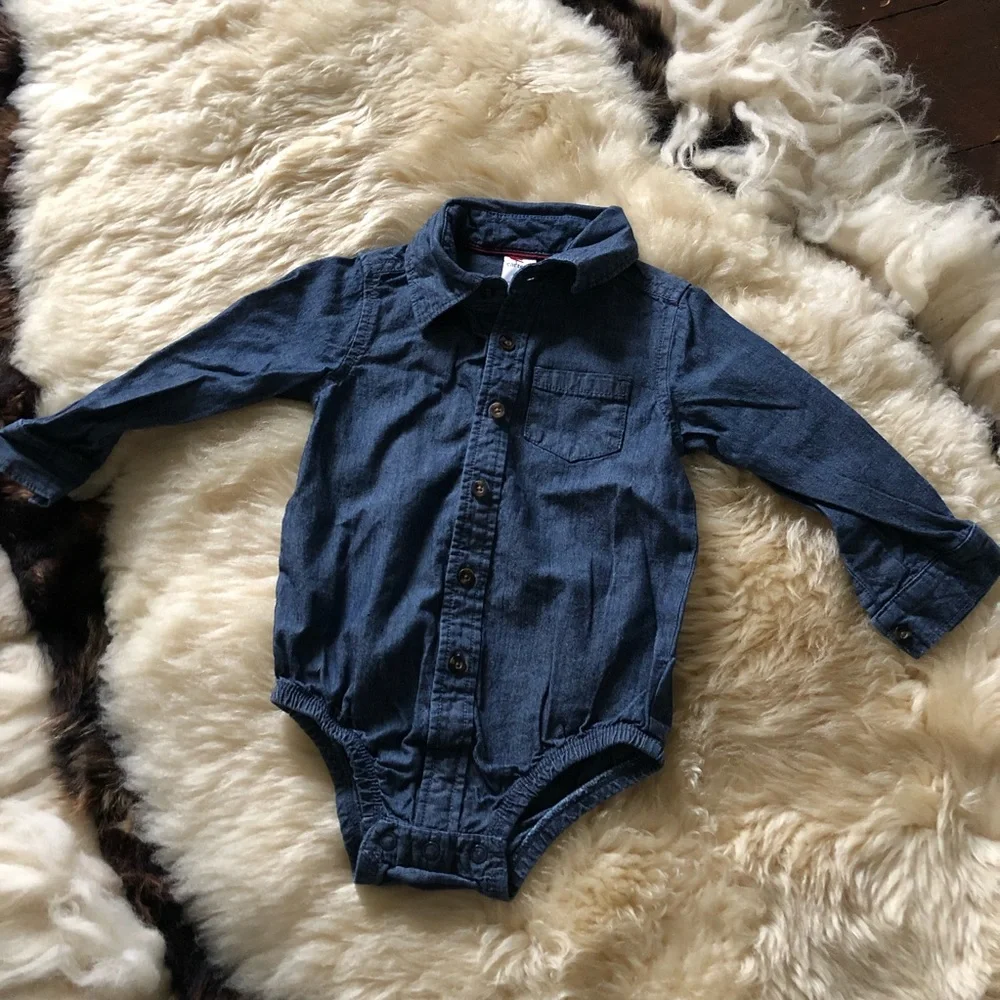 Carters denim long sleeve onesie